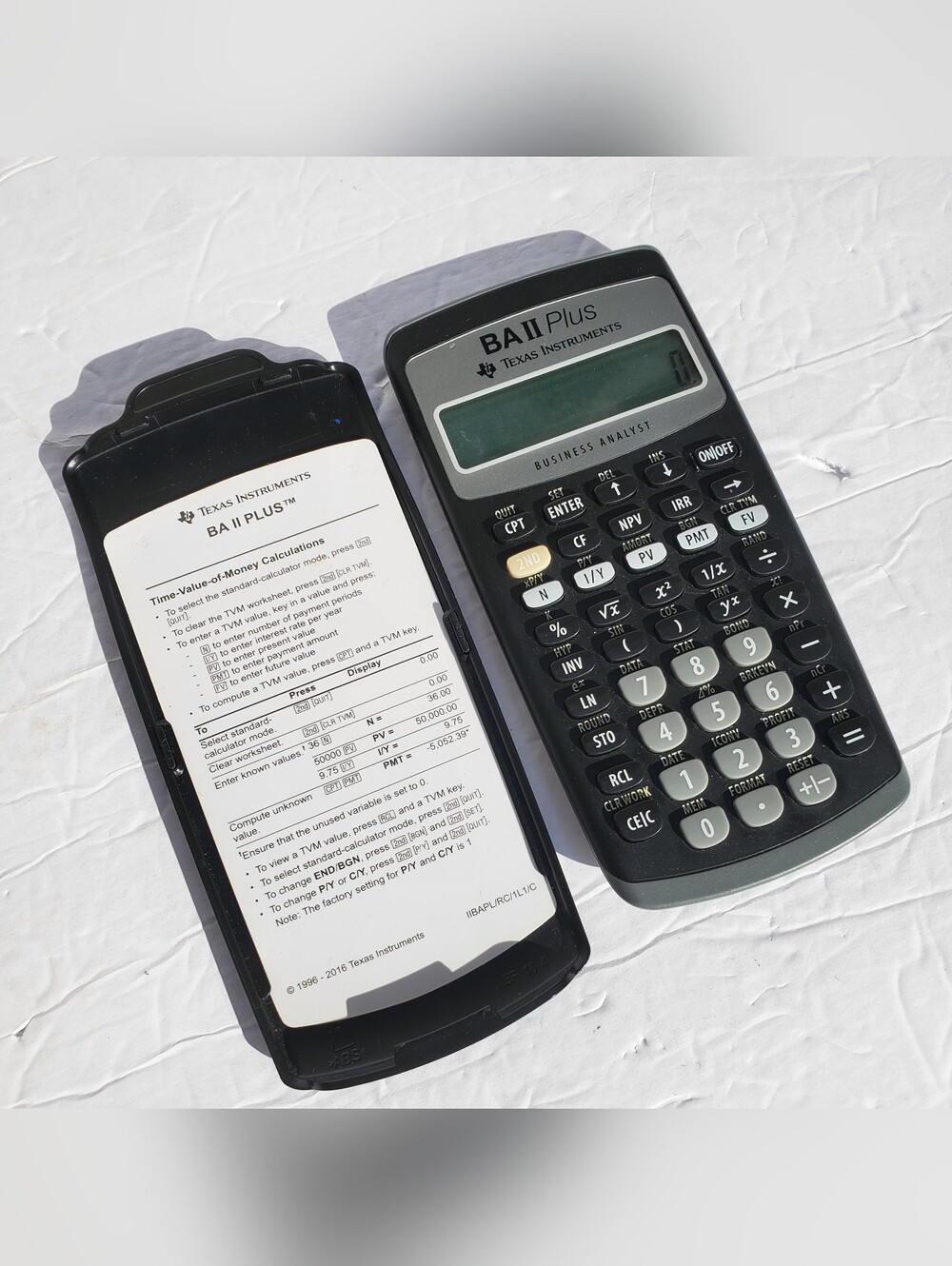 Texas Instruments BA II Plus Financial Calculator w/ LCD & Slide Cover